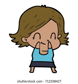 cartoon friendly girl