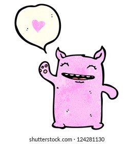 cartoon friendly little monster