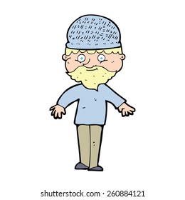 cartoon friendly man in hat