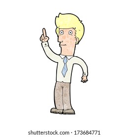 cartoon friendly man with idea