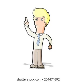 cartoon friendly man with idea