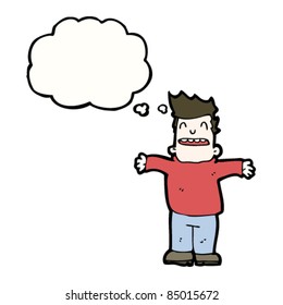 cartoon friendly man with open arms