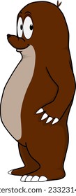 Cartoon of a friendly mole smiling