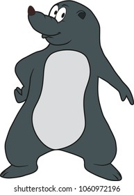 the cartoon of a friendly mole is in style