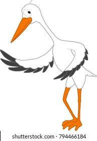 cartoon a friendly stork