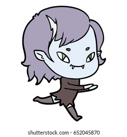 cartoon friendly vampire girl running