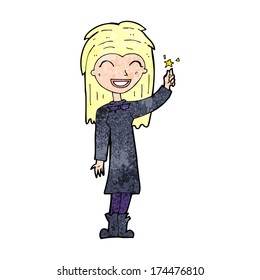 cartoon friendly witch girl