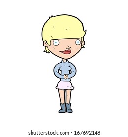 cartoon friendly woman