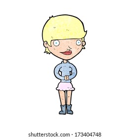 cartoon friendly woman
