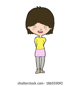 cartoon friendly woman