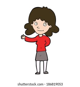cartoon friendly woman
