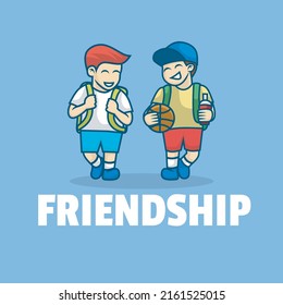 cartoon friendship day illustration design