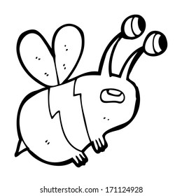 caricatura de abeja asustada