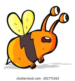 caricatura de abeja asustada