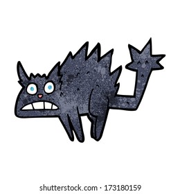 cartoon frightened black cat