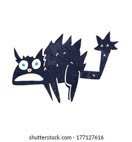 cartoon frightened black cat