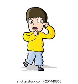 cartoon frightened boy