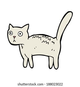 cartoon frightened cat