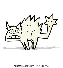 caricatura de gato asustado