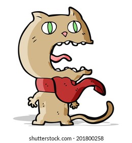 cartoon frightened cat