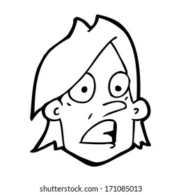 cartoon frightened face
