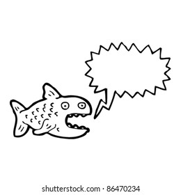 cartoon frightened fish