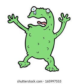 cartoon frightened frog