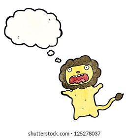 cartoon frightened lion