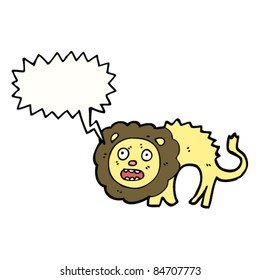 cartoon frightened lion