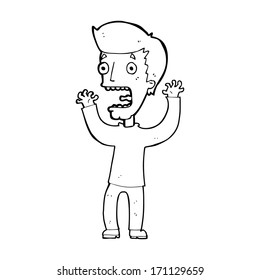 cartoon frightened man