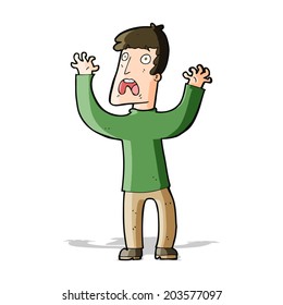 cartoon frightened man