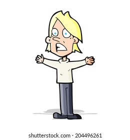 cartoon frightened man