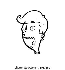 cartoon frightened man
