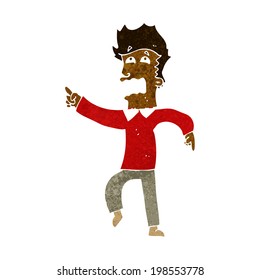 cartoon frightened man pointing