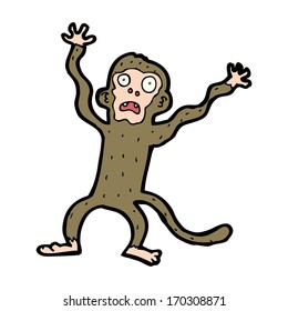cartoon frightened monkey