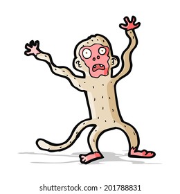 cartoon frightened monkey