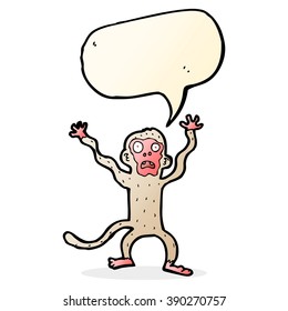 Cartoon-ängstlicher Affe mit Sprachblase