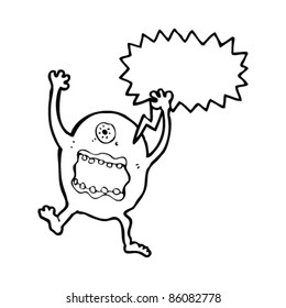 cartoon frightened monster