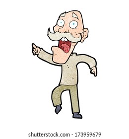 cartoon frightened old man