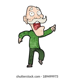 cartoon frightened old man