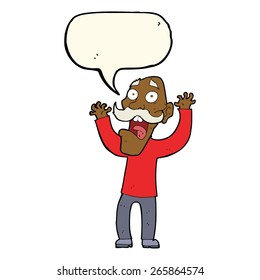 cartoon frightened old man