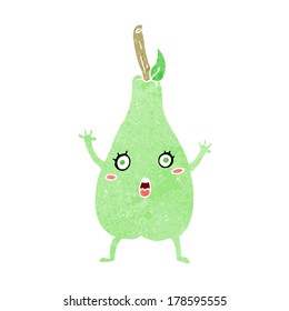 cartoon frightened pear