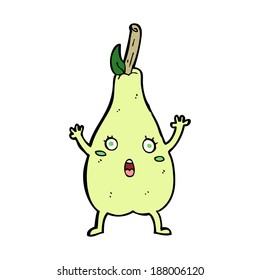 cartoon frightened pear