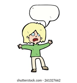cartoon frightened person