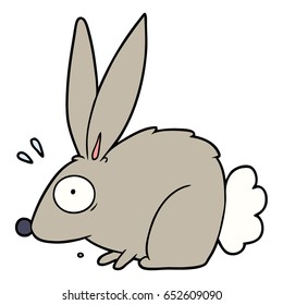 cartoon frightened rabbit