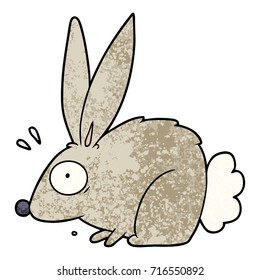 cartoon frightened rabbit
