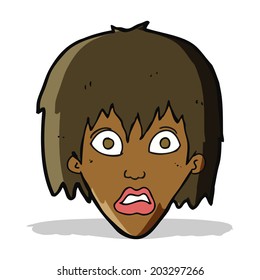 cartoon frightened woman