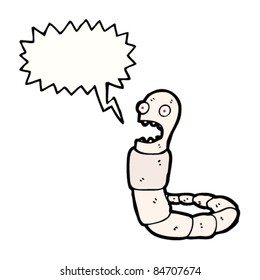 cartoon frightened worm