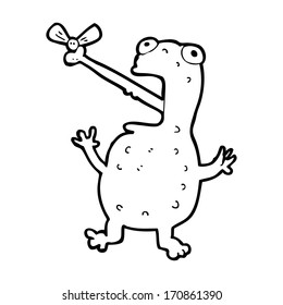 mosca de caza de rana de dibujos animados