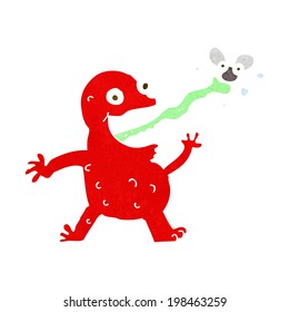 mosca de caza de rana de dibujos animados
